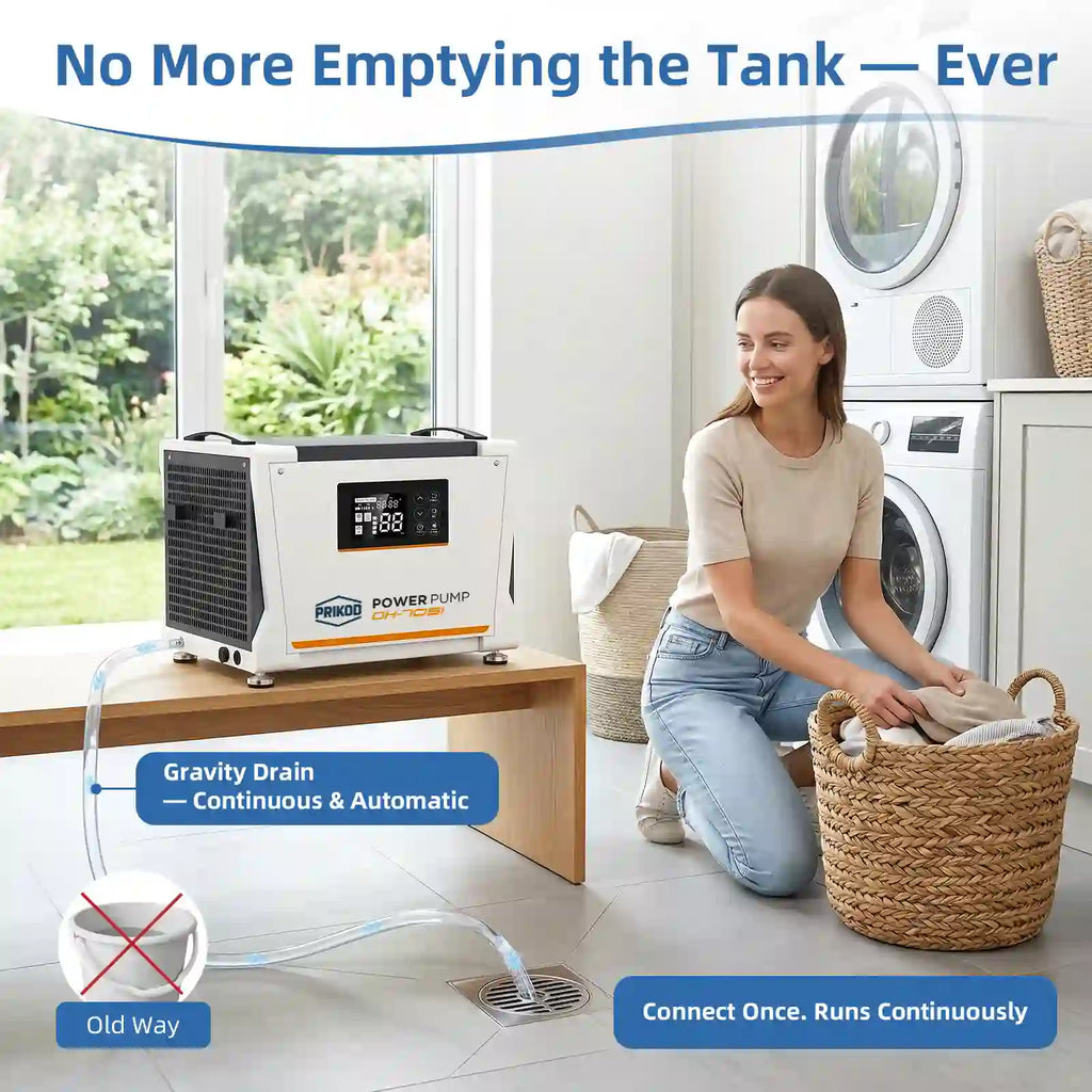 70 Pint Dehumidifier 1000 SQFT AutoDefrost Timer MemoryStart