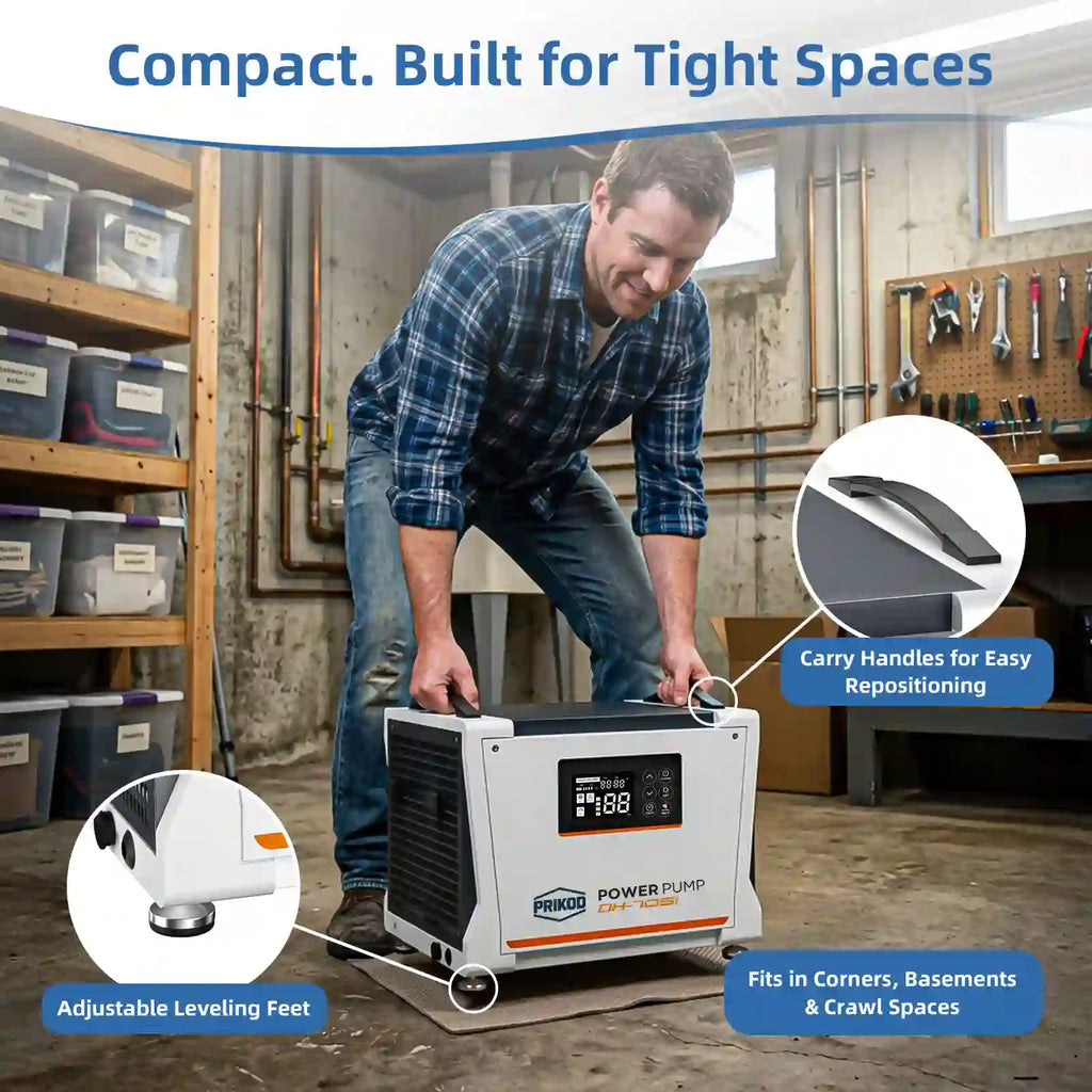 70 Pint Dehumidifier 1000 SQFT AutoDefrost Timer MemoryStart