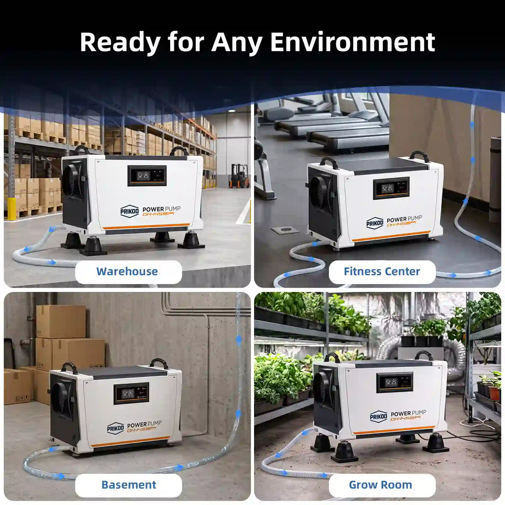 155 Pint Commercial Dehumidifier with Pump, Crawl Space Dehumidifier up to 6,000 Sq. Ft, 265 CFM Industrial-Grade Dehumidifier, Continuous Drain, Auto Defrost, for Basement, Warehouse