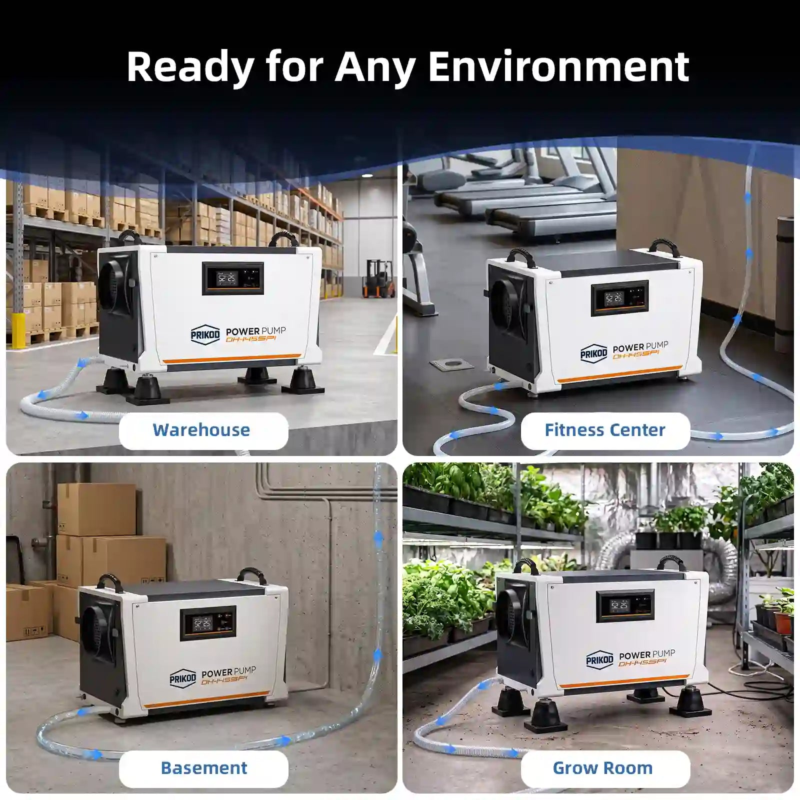 155 Pint Commercial Dehumidifier with Pump, Crawl Space Dehumidifier up to 6,000 Sq. Ft, 265 CFM Industrial-Grade Dehumidifier, Continuous Drain, Auto Defrost, for Basement, Warehouse