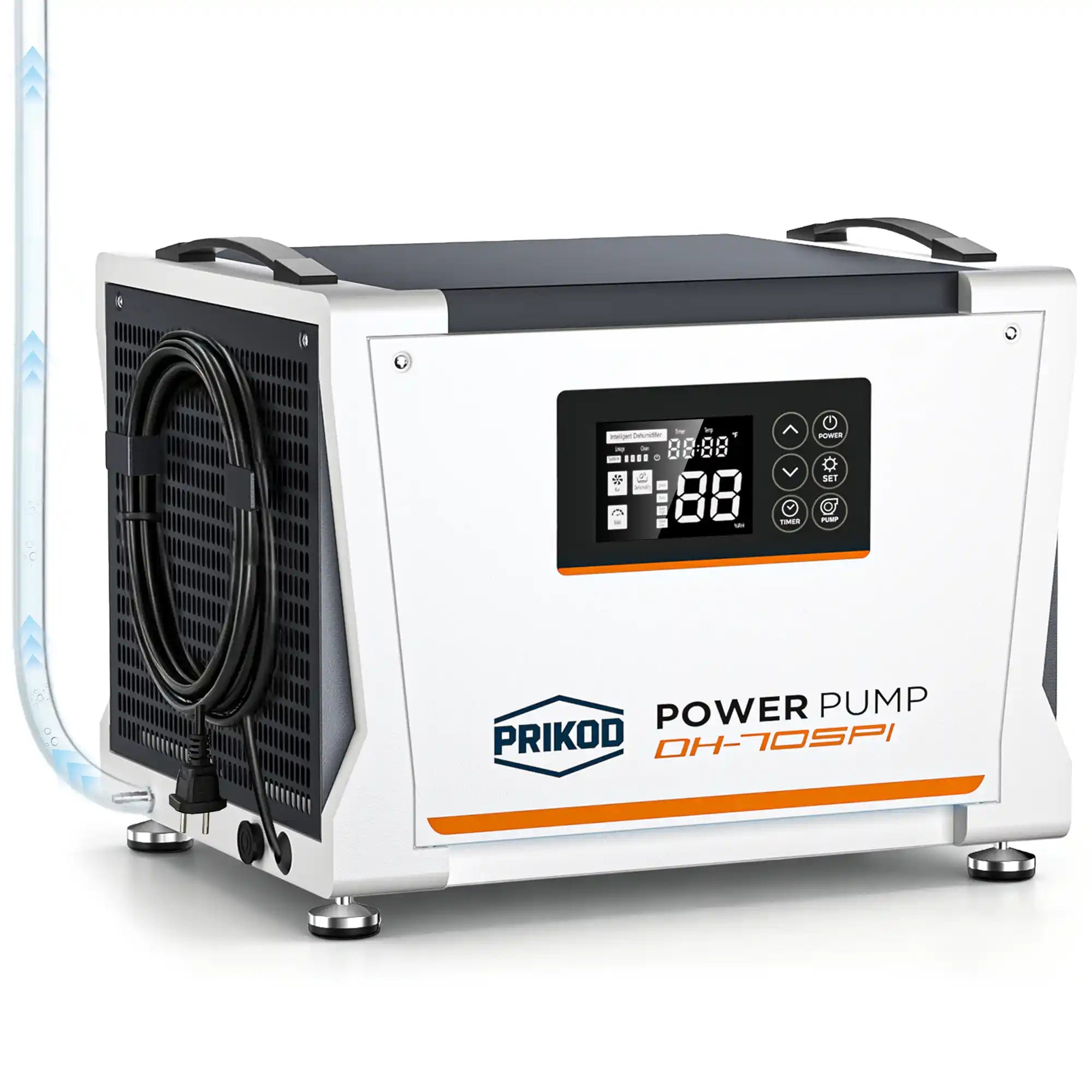 70 Pint Commercial Dehumidifier with Pump for Basement up to 1,000 Sq. Ft, Portable Dehumidifier with 16.5-Ft Drain Hose for Crawl Space, Garage, Auto Defrost & Auto Shut Off, Memory Starting