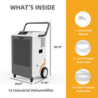 260 Pint Industrial Dehumidifier 8500 Sq Ft Pump